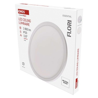 LED luminaire FLORI round, white, 18W, neutral white