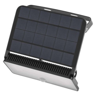 Solar LED spotlight SOLO with motion sensor, black, neutral white