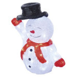 LED Christmas snowman with hat, 36 cm, indoor and outdoor, cold white, timer