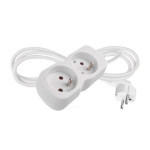 Extension cable 1.4 m / 2 socket / white / PVC / 1 mm2