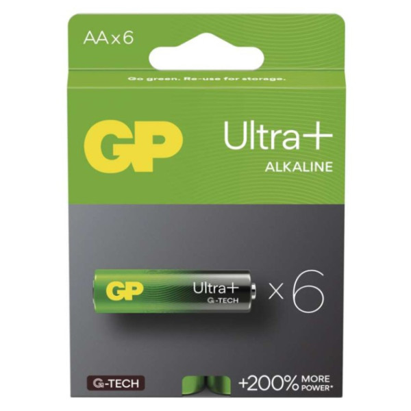 Alkalická baterie GP Ultra Plus AA (LR6), 6 ks