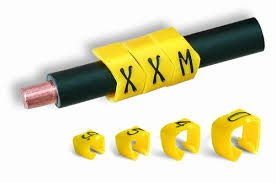 Návlečka žlutá na vodič 3,0-4,0mm (průřez 1,5-3,0mm2) délka 3mm, s potiskem '2', 200ks v balení